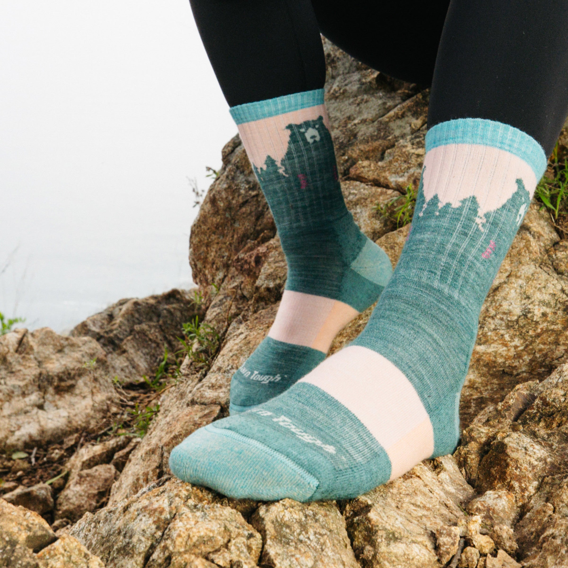 Women's Bear Town Micro Crew Lightweight Hiking Socks - Image 2