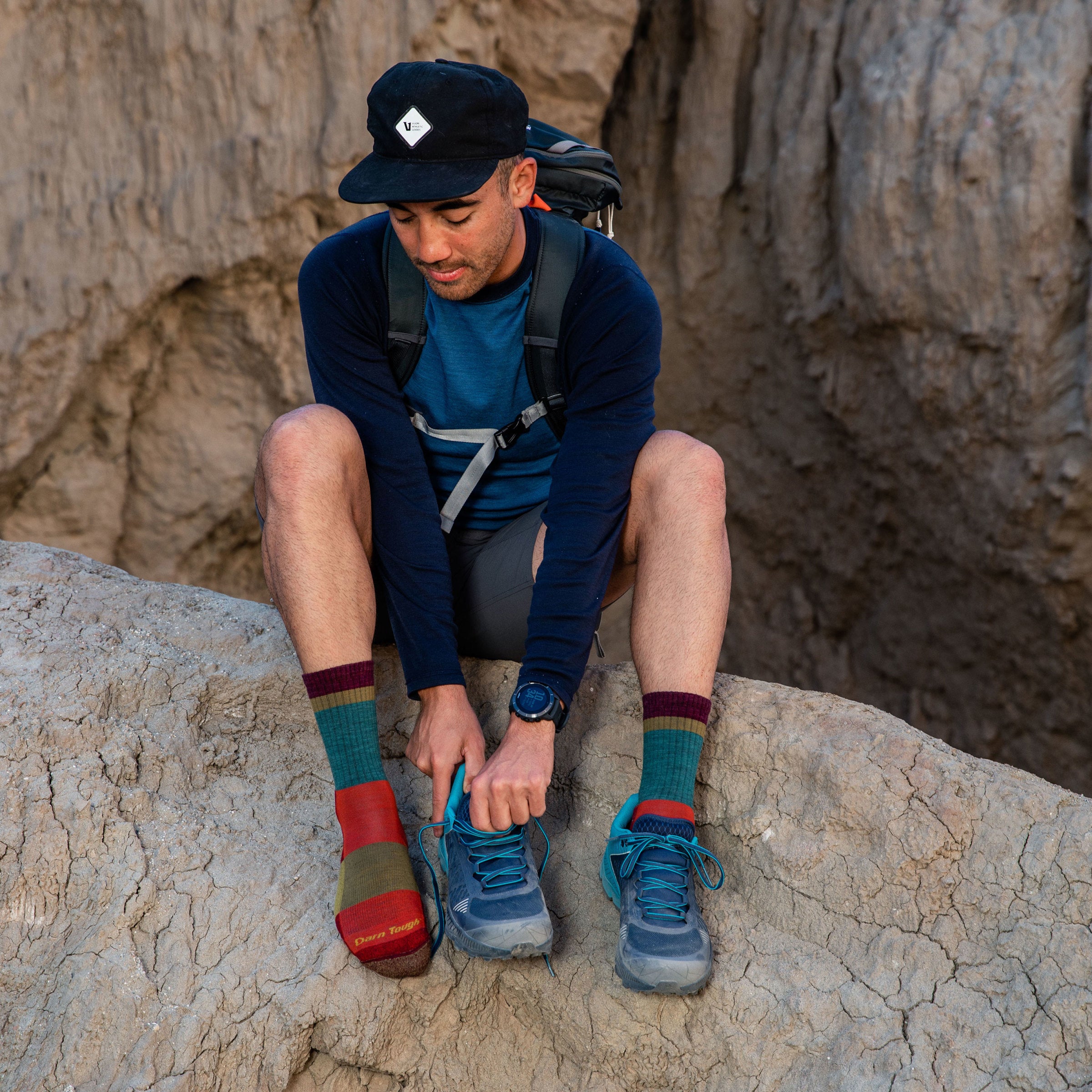 Men's Heady Stripe Micro Crew Lightweight Hiking Socks - Image 6