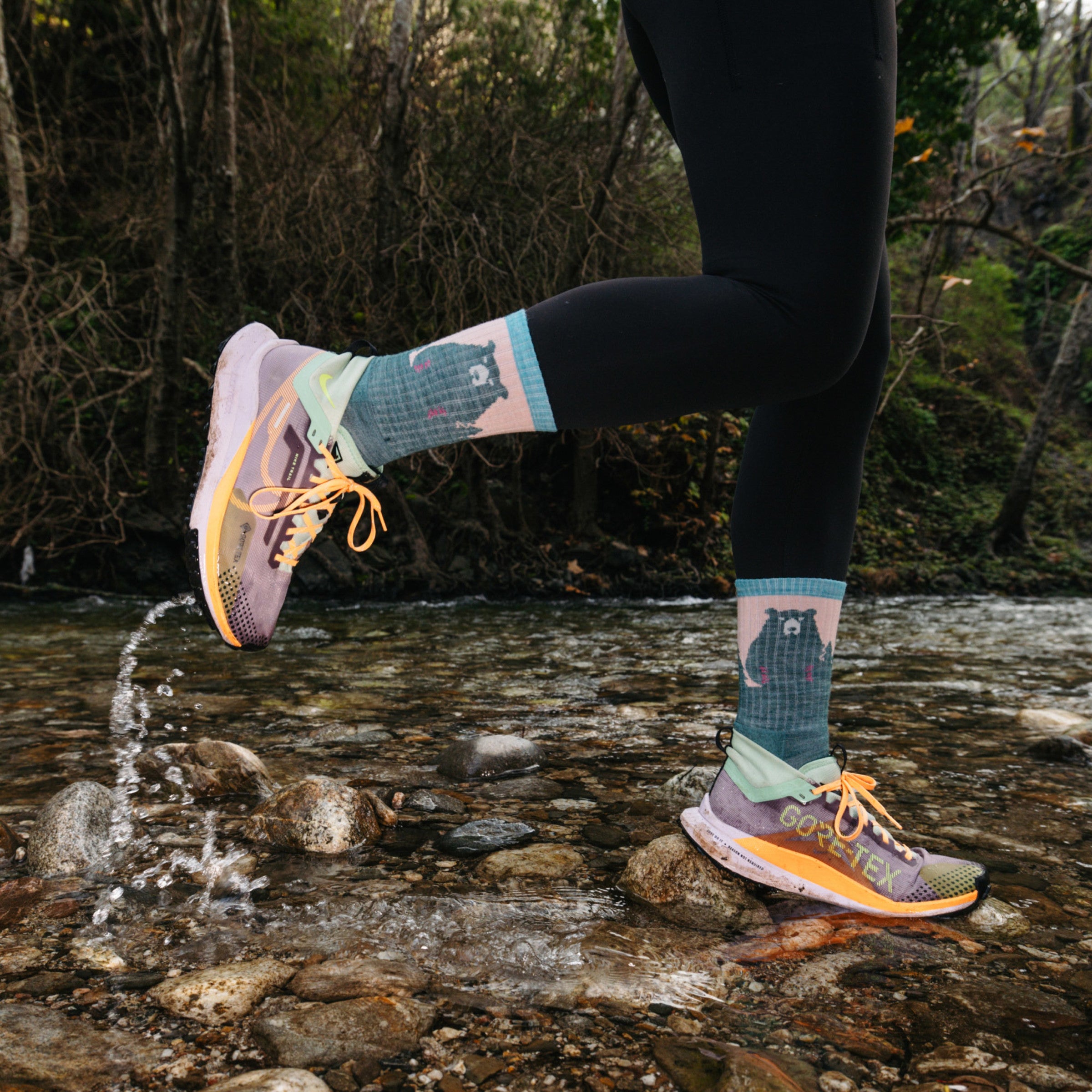 Women's Bear Town Micro Crew Lightweight Hiking Socks - Image 4